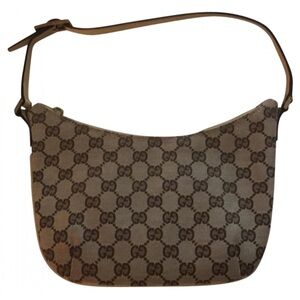 Gucci Tan and Brown Monogram Shoulder Bag